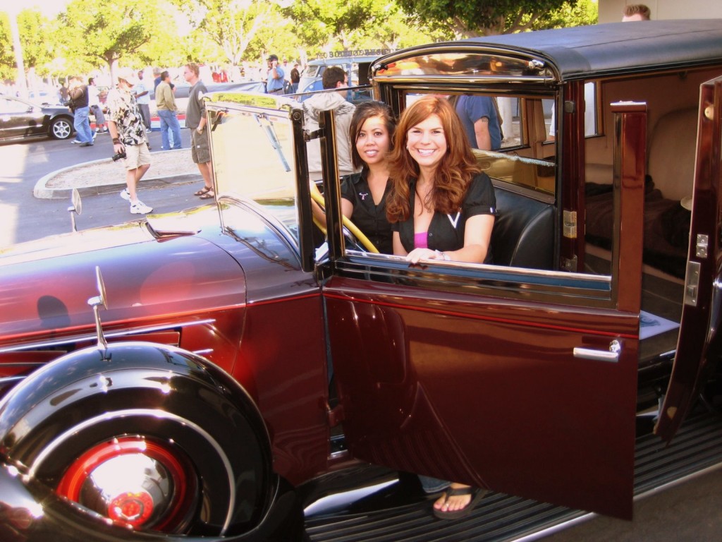 Joy & Sarah chill'n in Robert Escalante's sweet one-of-a-kind Packard Town Car